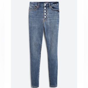 7 For All Mankind High Waist Ankle Skinny Button Fly Blue Jeans Size 29